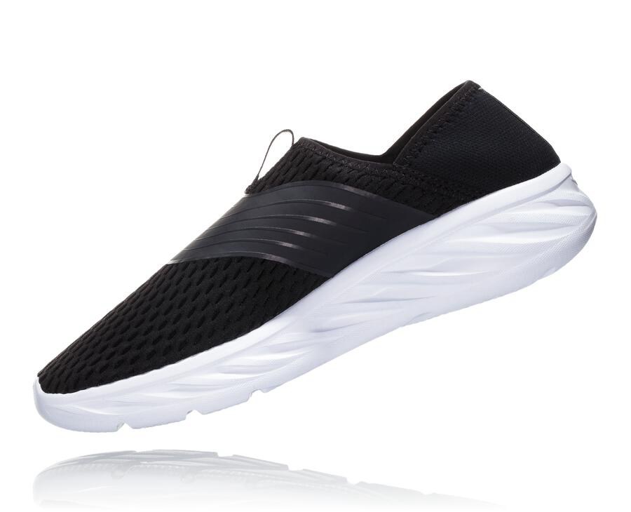 Hoka One One Mens Sandals - ORA Recovery - Black/White - ALFR28046